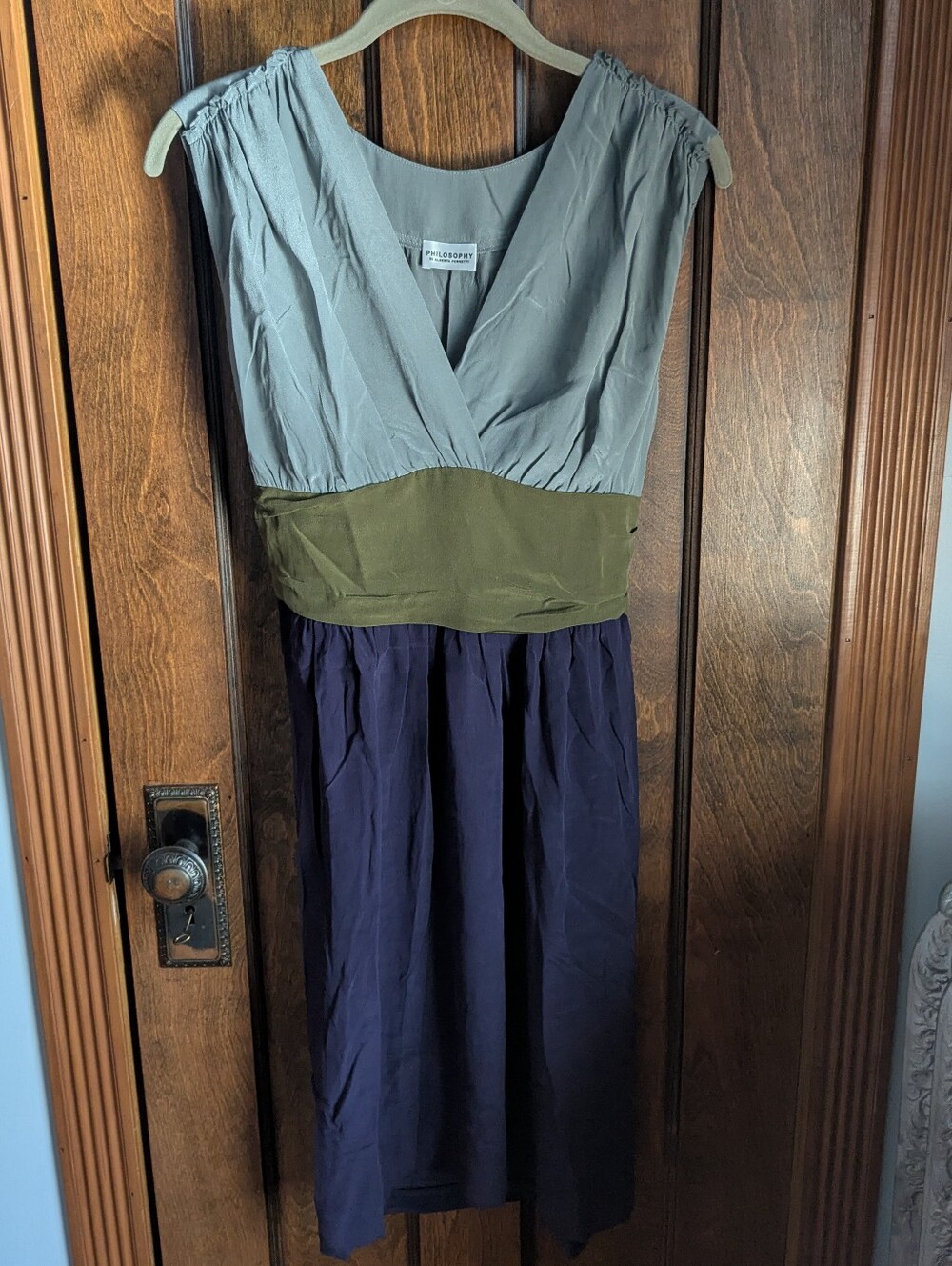 Philosophy di Alberta Ferreti Colorblock V-neck Dress